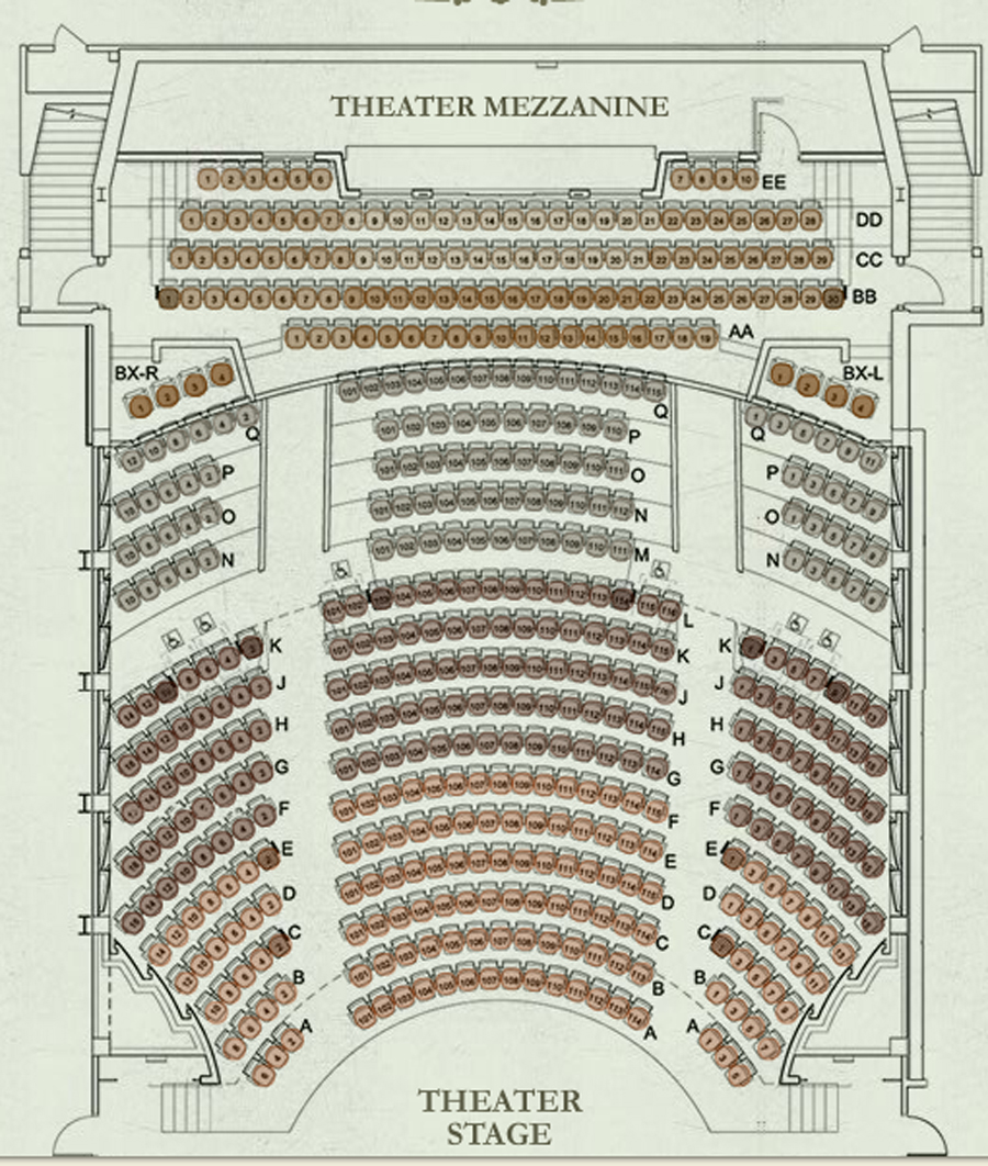 Geffen Main Stage Seating Chart